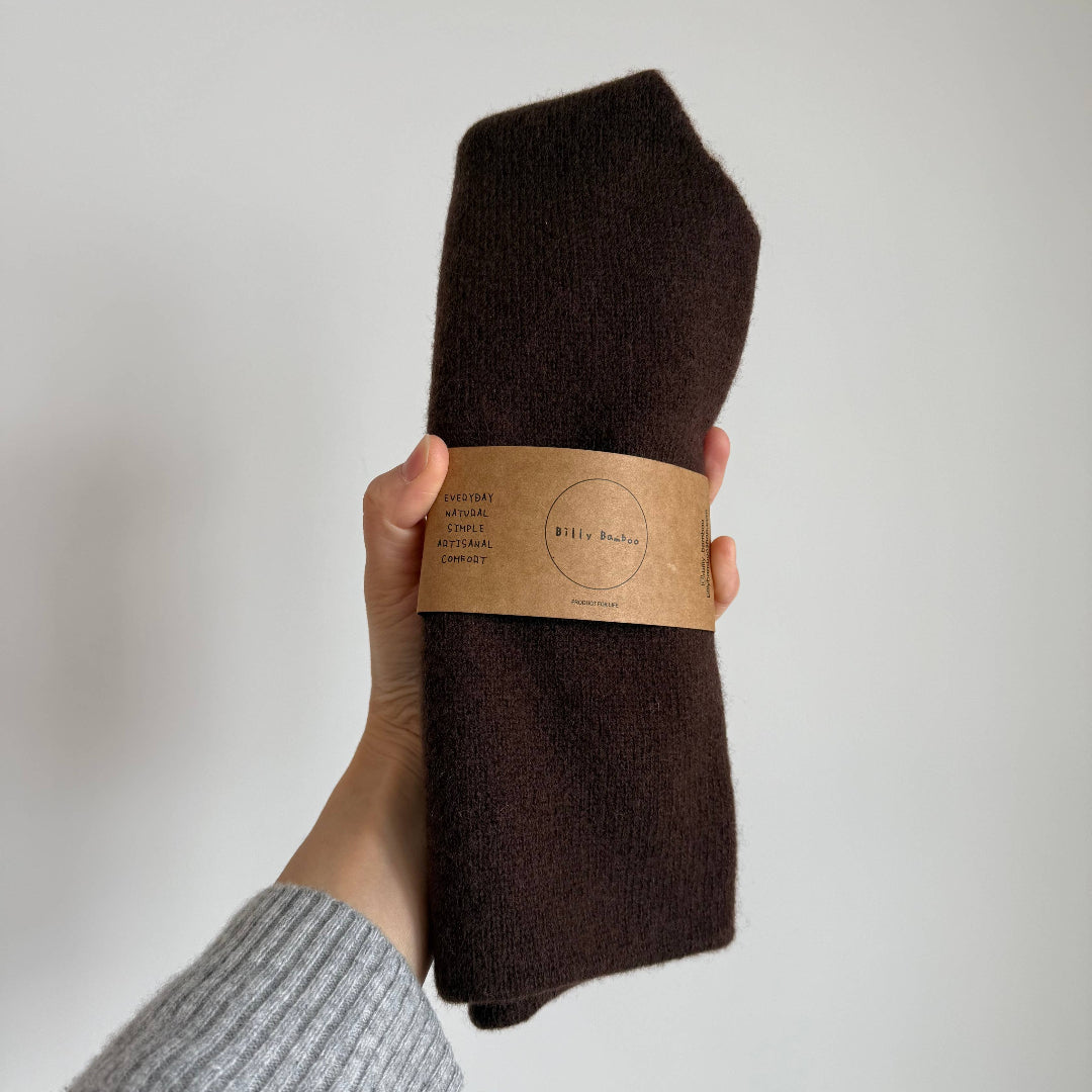Billy Bamboo, Fuzzy Wool Cravat Scarf, Milk chocolate