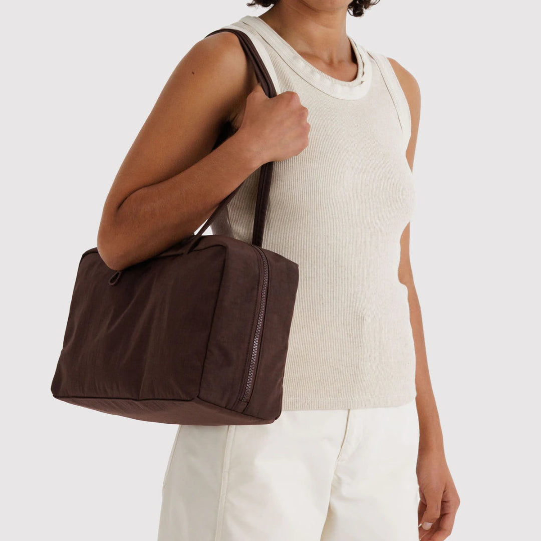 Baggu, Medium Nylon Bowler Bag, Coffee