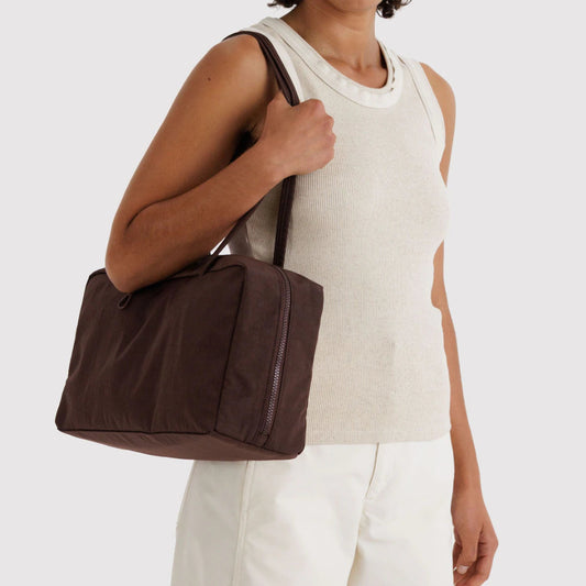 Baggu, Medium Nylon Bowler Bag, Coffee