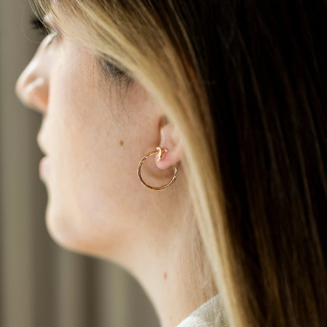 Open Fire, Hammered Hoops, 14K Goldfill