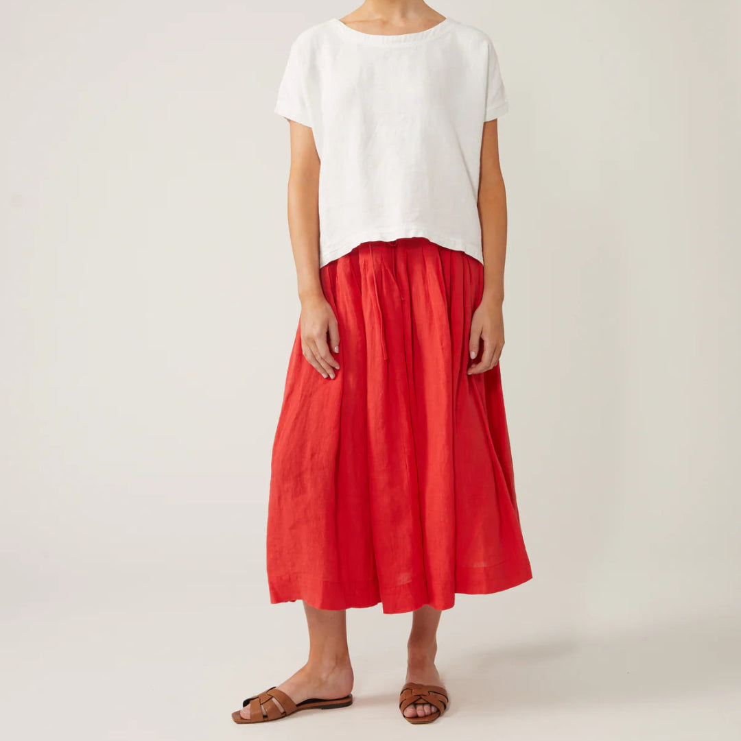 Naif, Jonie Linen Skirt, Poppy Red