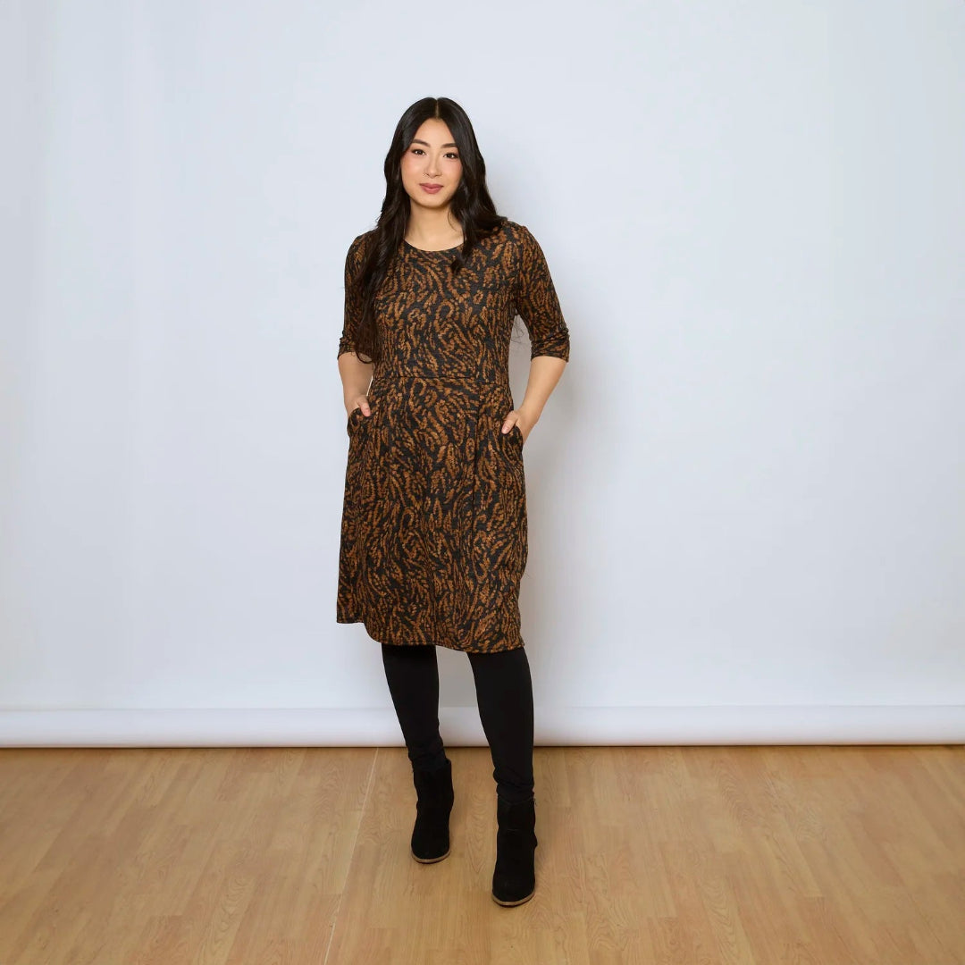 Tangente, Meadow Dress, Rust Print