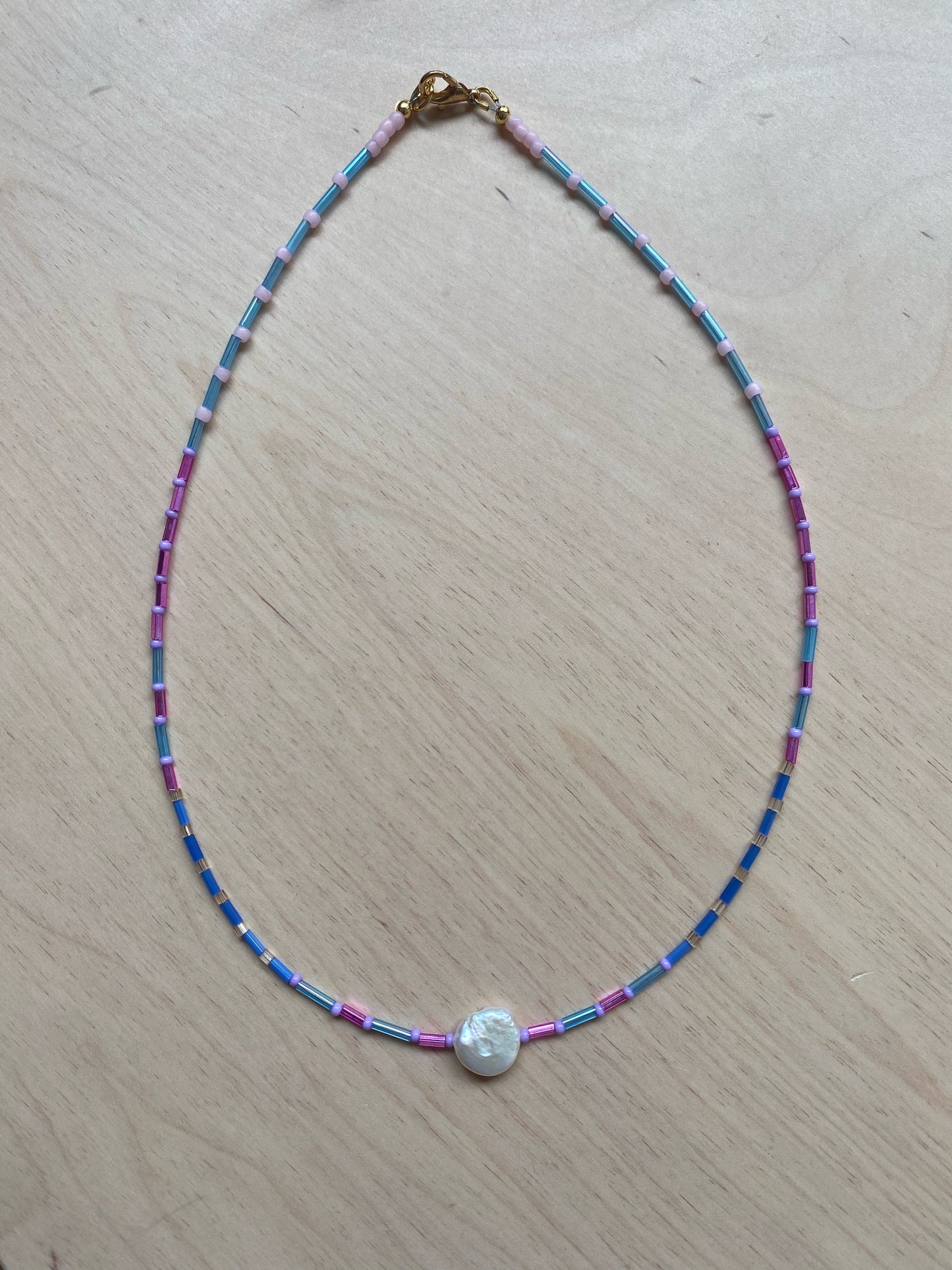 Modern Fable, Beaded Necklace, Big Pearl, #120