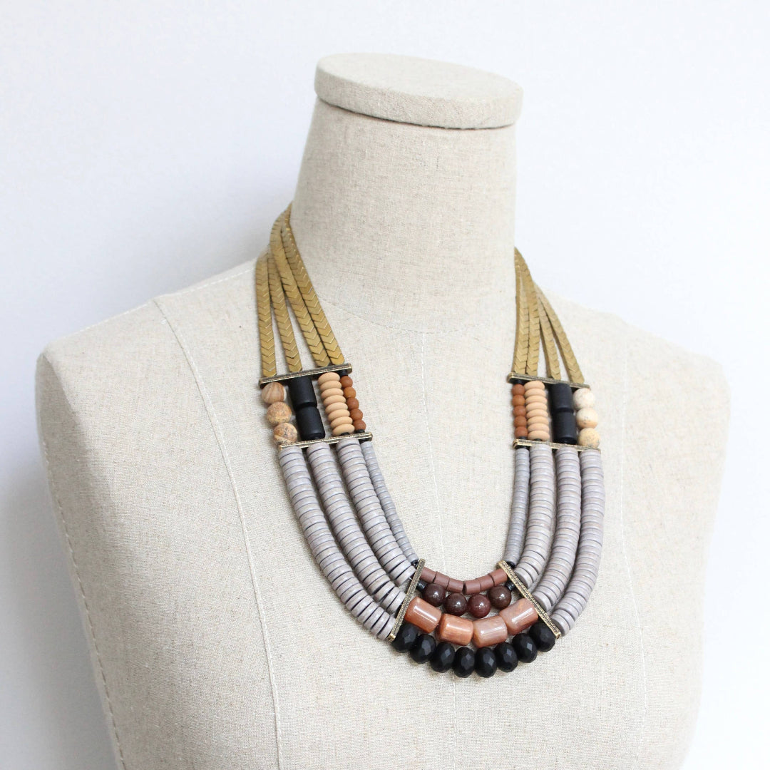 David Aubrey Jewelry, JLT223 4-Strand Cleopatra Statement Necklace