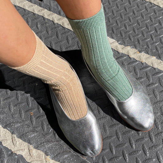 Her Socks, Modal Lurex, Jade Glitter