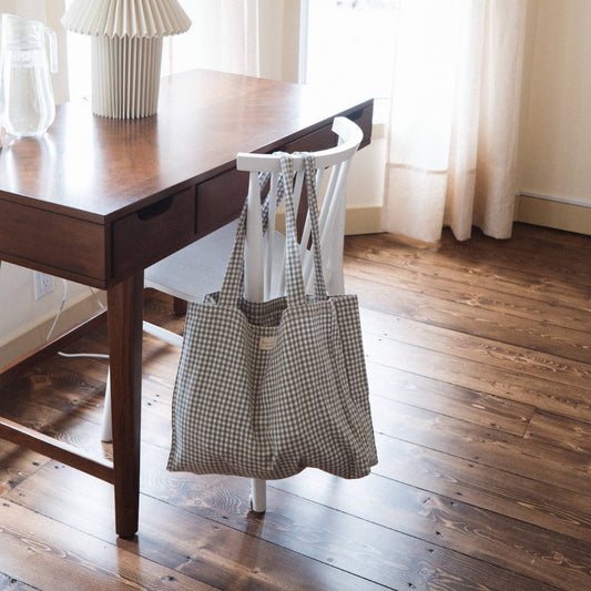 Dans le Sac, Organic Cotton Tote Bag, Gingham Collection