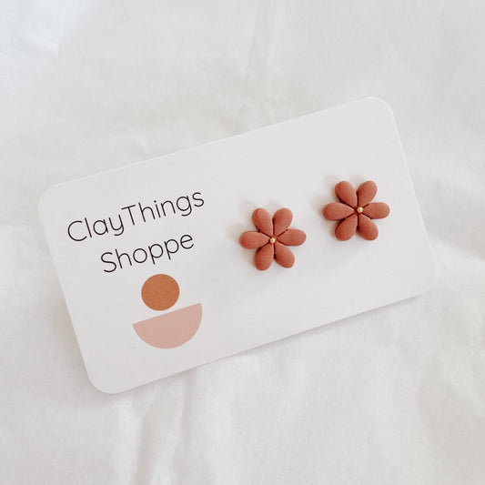 Pink Flower Studs, Daisy Studs