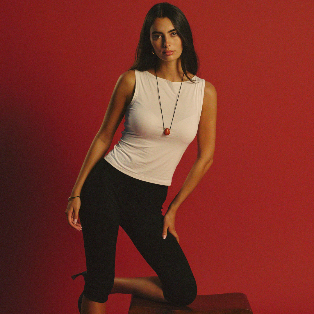 Twenty Compass, Pietra Necklace, Red Jasper & Black