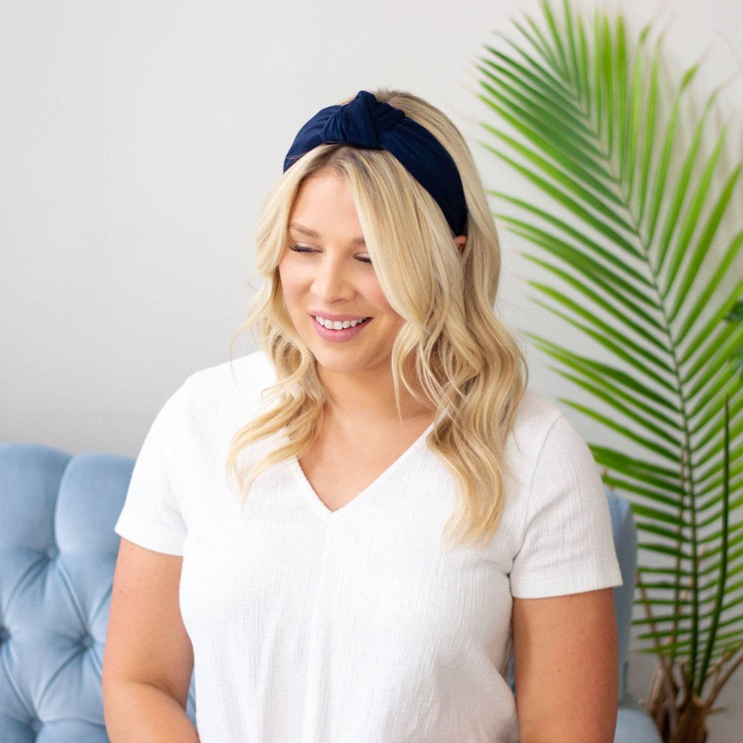 Knotted Headband, Navy