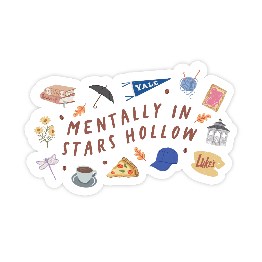 Mentally in a Cute Fall Town, Stars Hollow, Vinyl Sticker