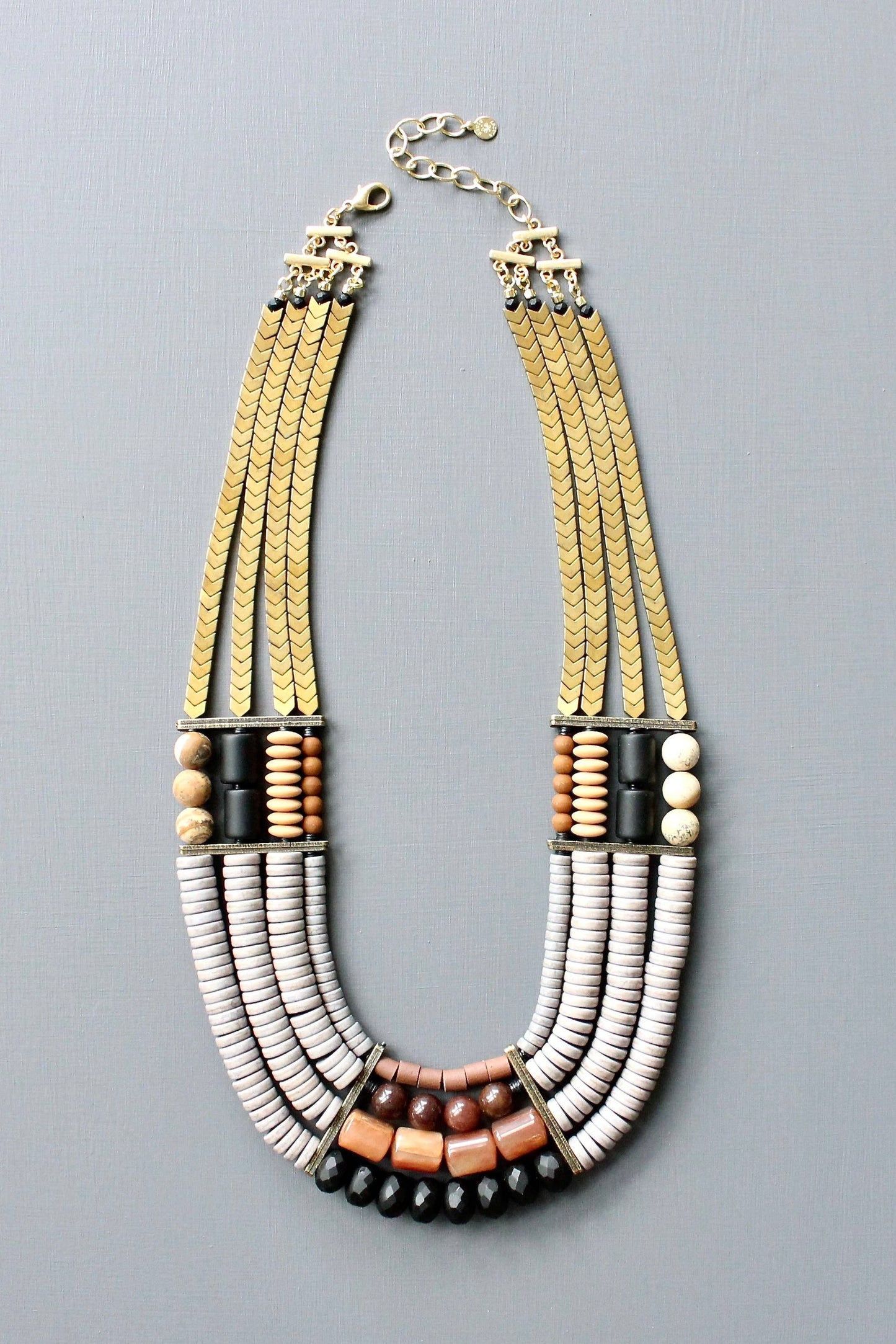 David Aubrey Jewelry, JLT223 4-Strand Cleopatra Statement Necklace