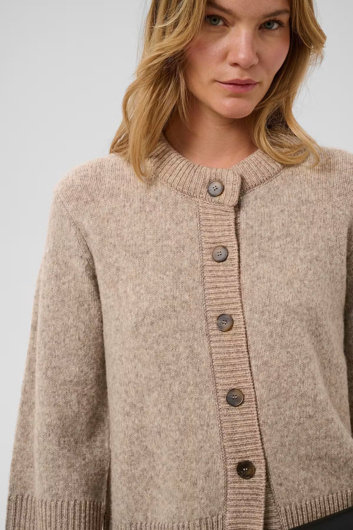 Soaked, Idalia Cardigan, Walnut Melange and Brown