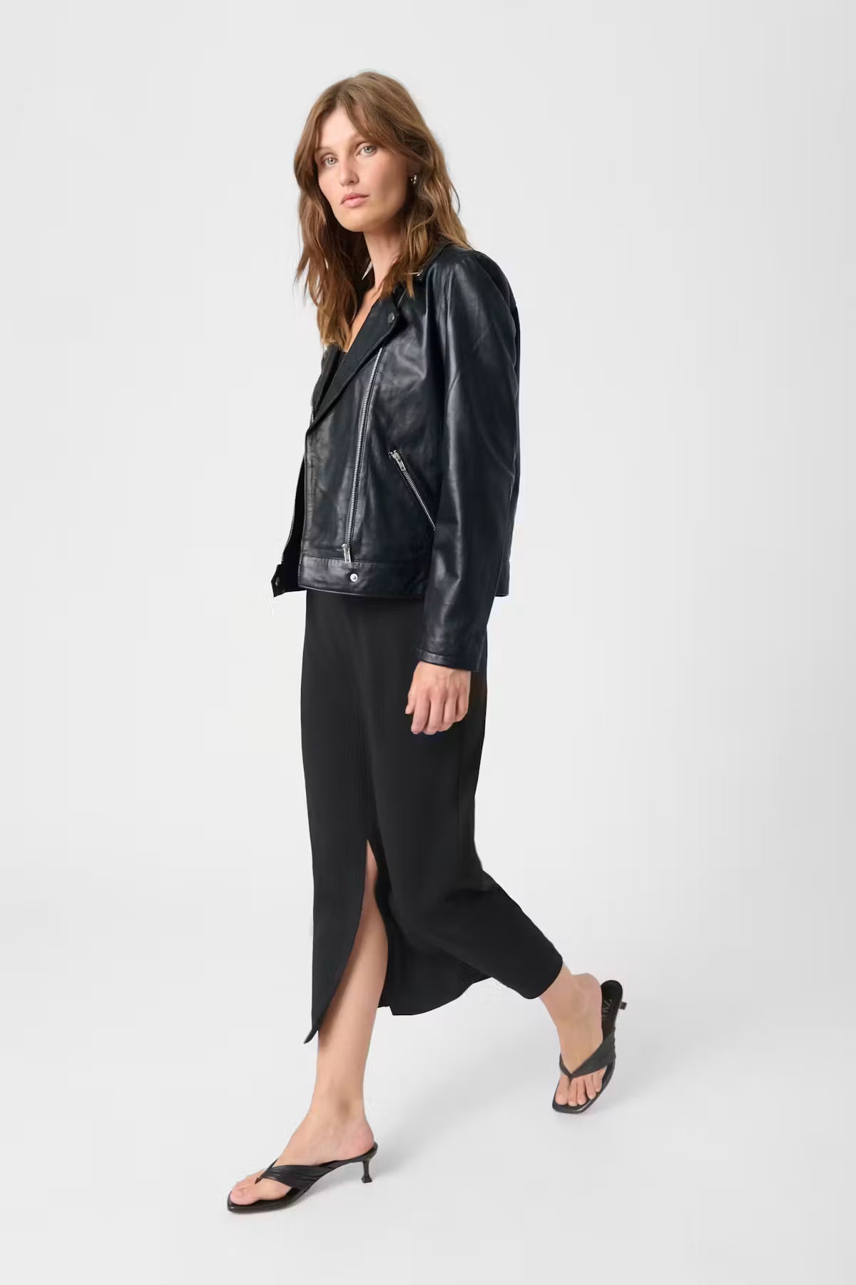 Soaked, Maeve Leather Jacket, Black