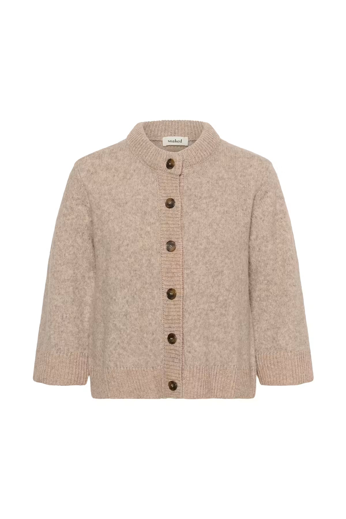 Soaked, Idalia Cardigan, Walnut Melange and Brown