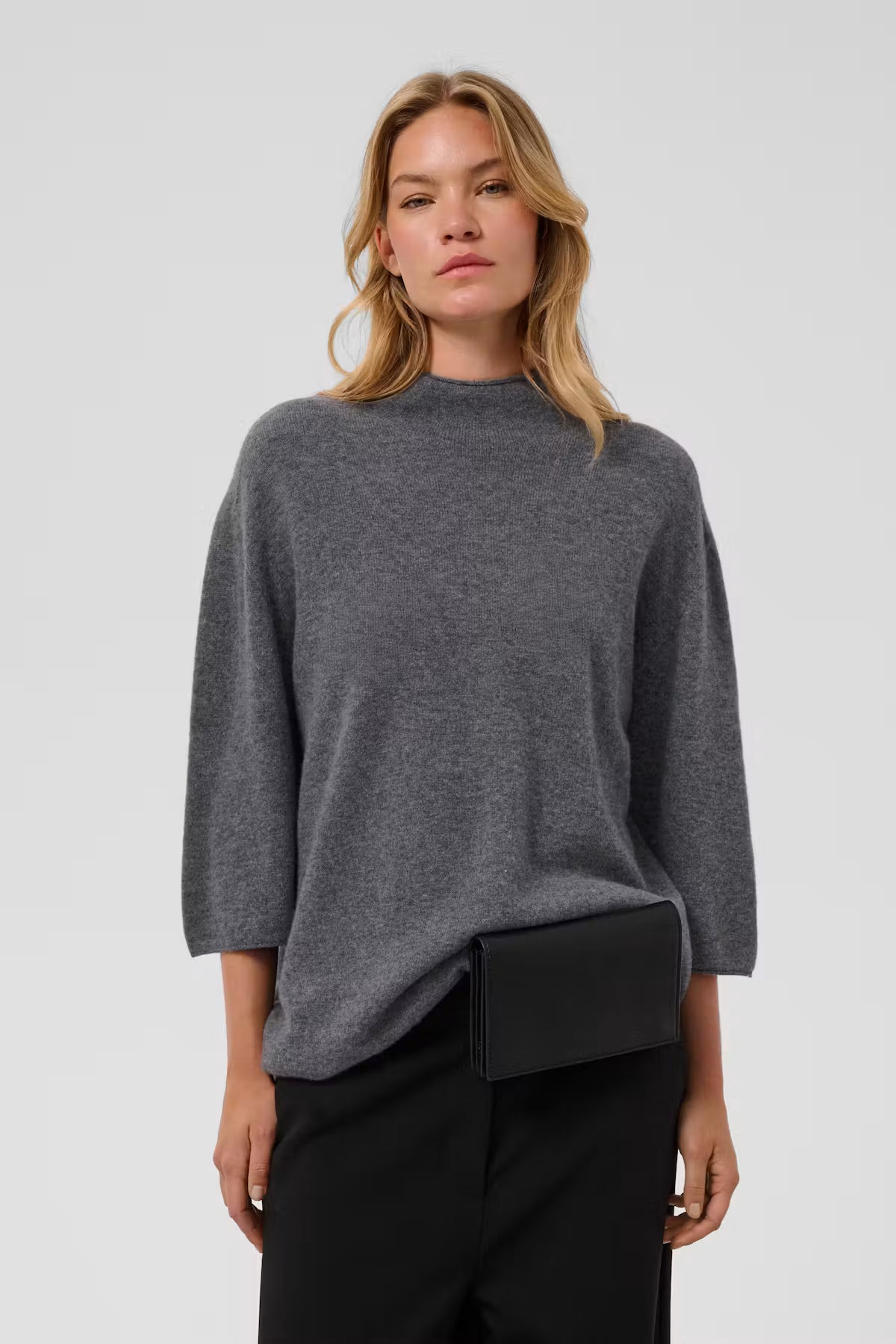 Soaked, Sida Pullover, 100% Wool, Grey Melange