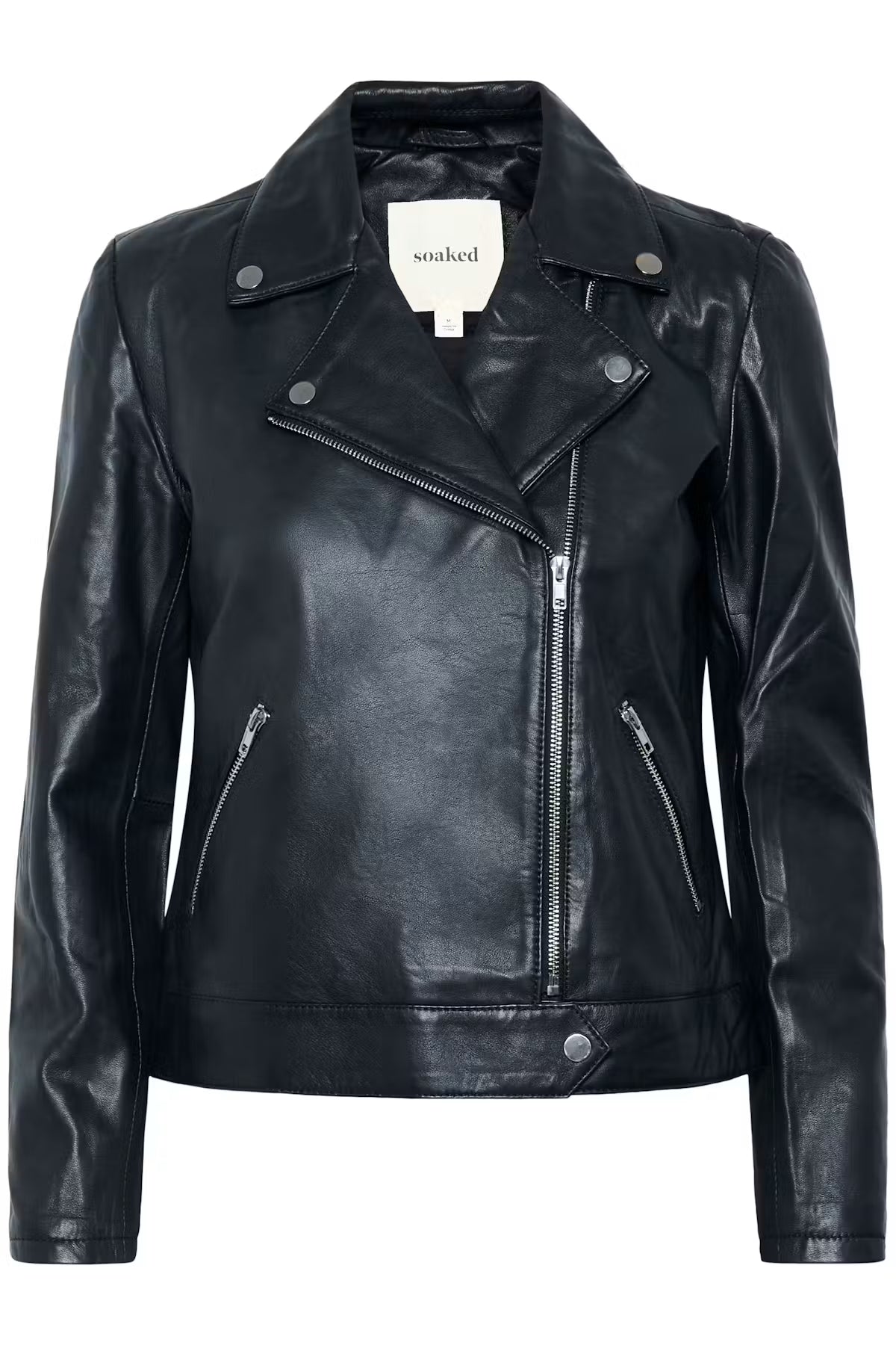 Soaked, Maeve Leather Jacket, Black