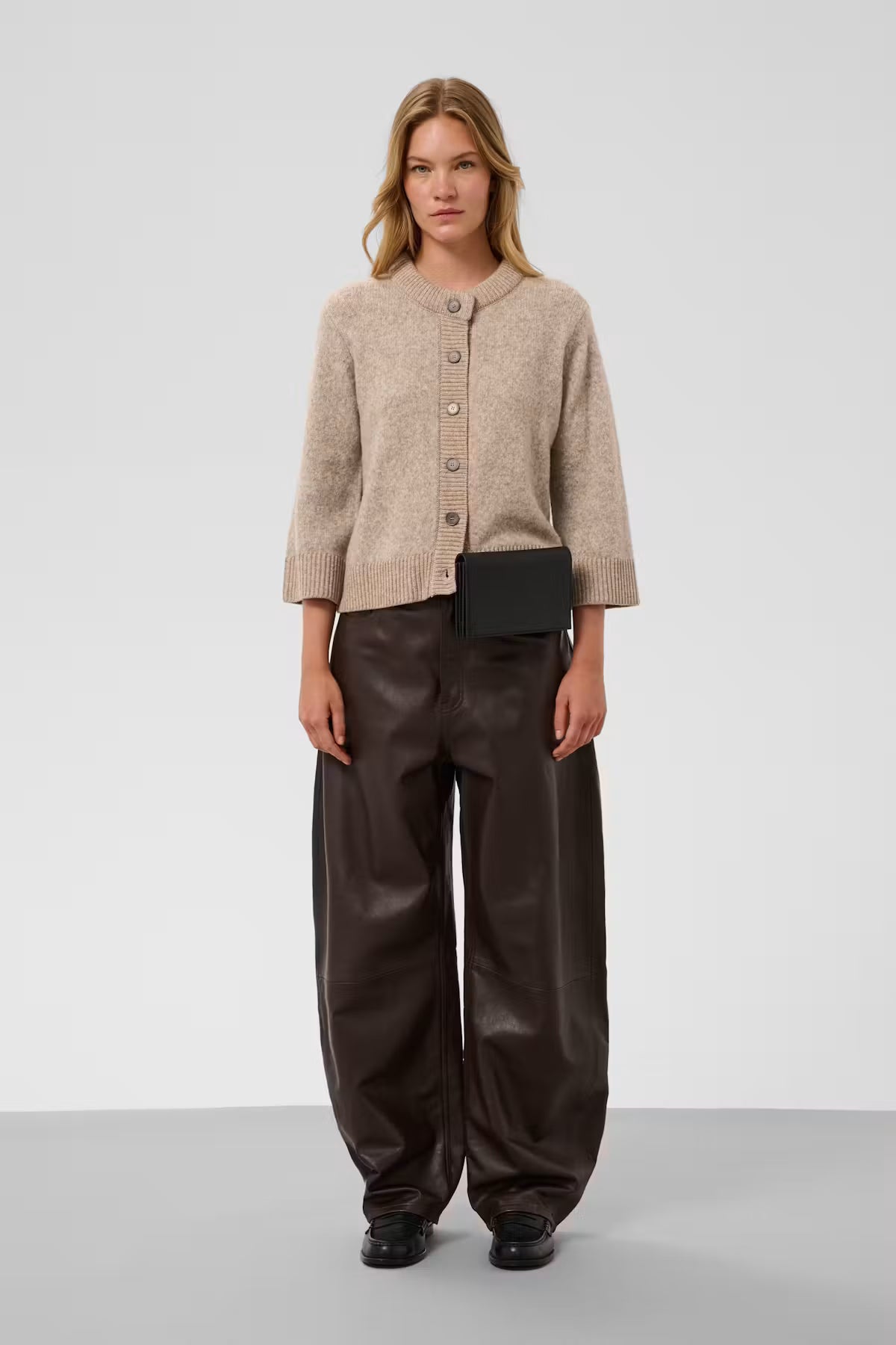 Soaked, Idalia Cardigan, Walnut Melange and Brown