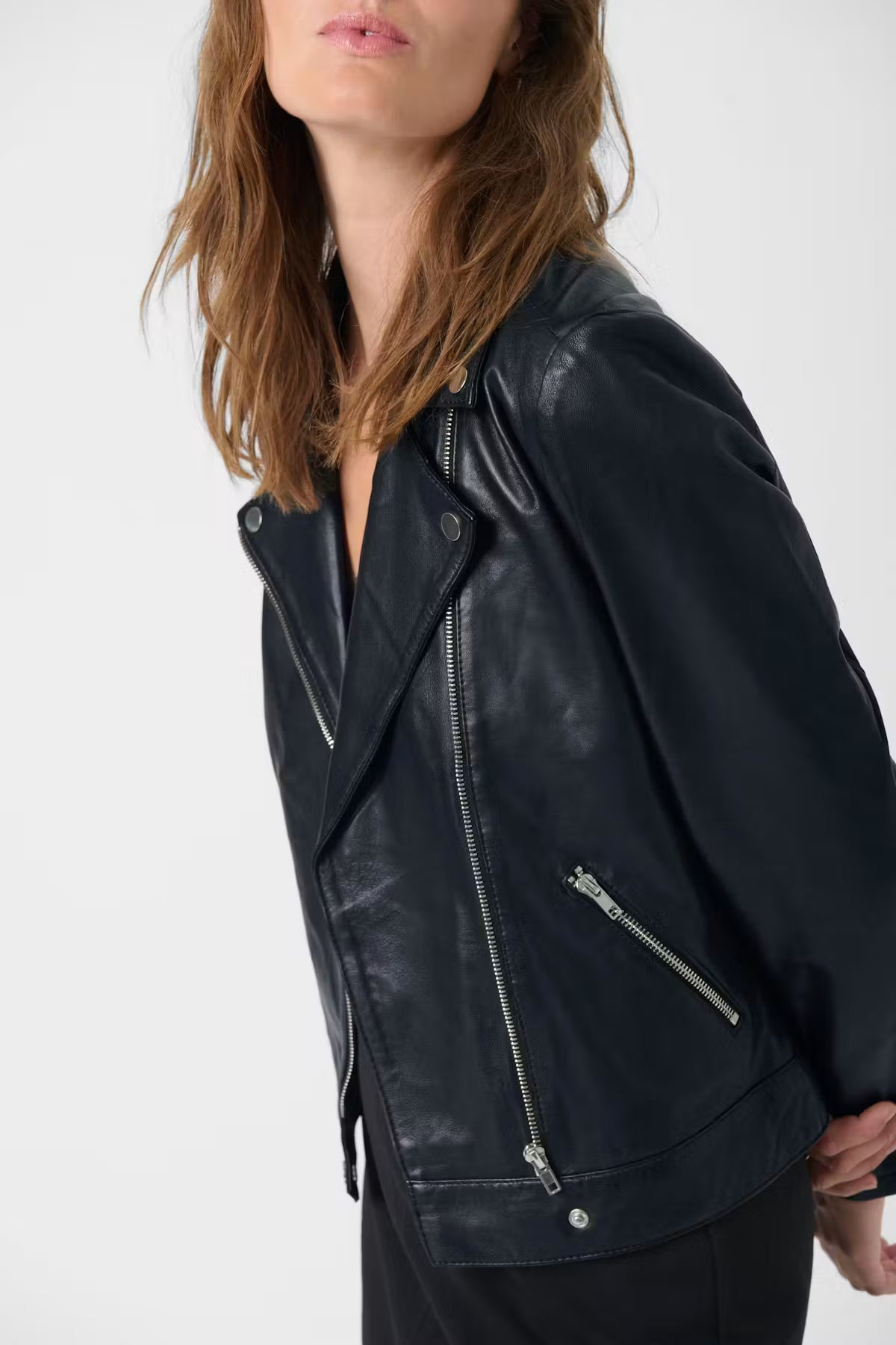 Soaked, Maeve Leather Jacket, Black