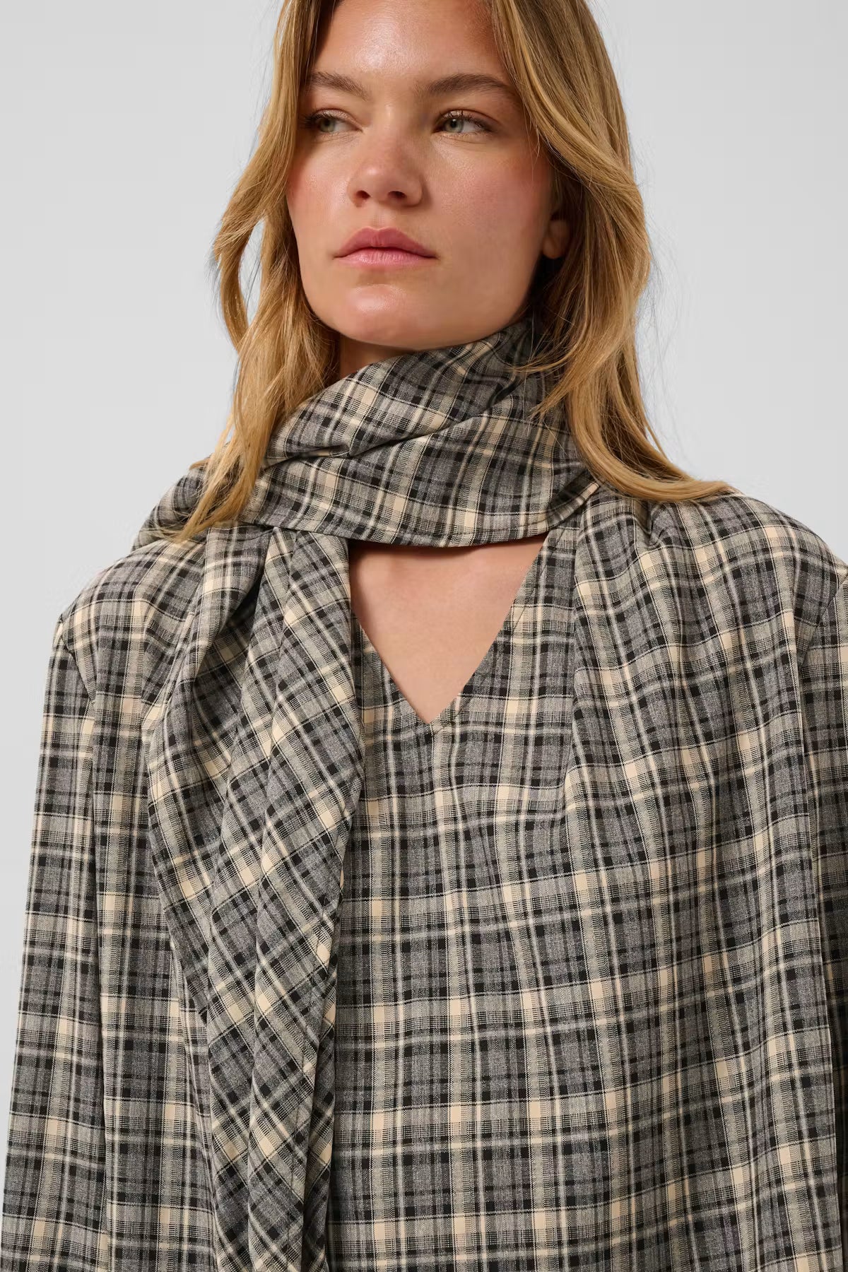 Soaked, Shiba Blouse, Black and Cream Check