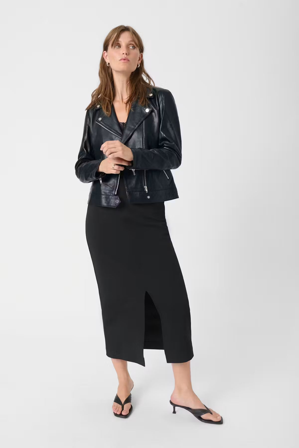 Soaked, Maeve Leather Jacket, Black