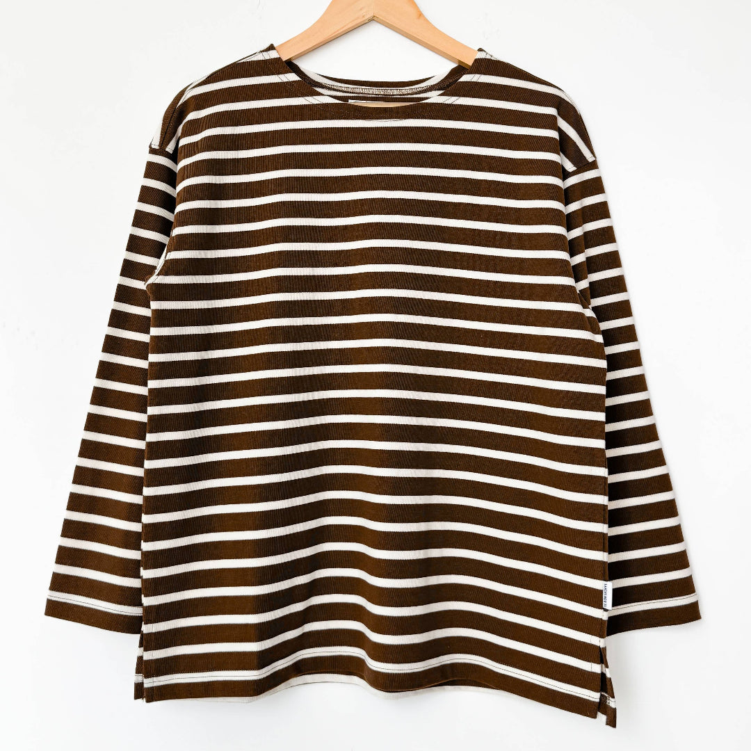 Le Bon Shoppe, Marseille Top, White Stripe on Coffee