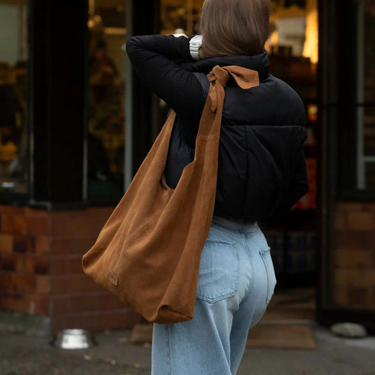 Risa, Knot Tote Suede, Tan