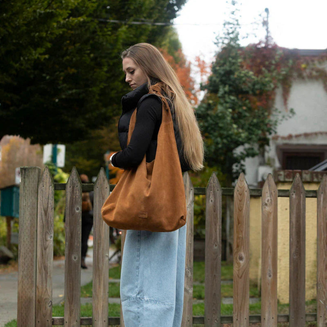 Risa, Knot Tote Suede, Tan