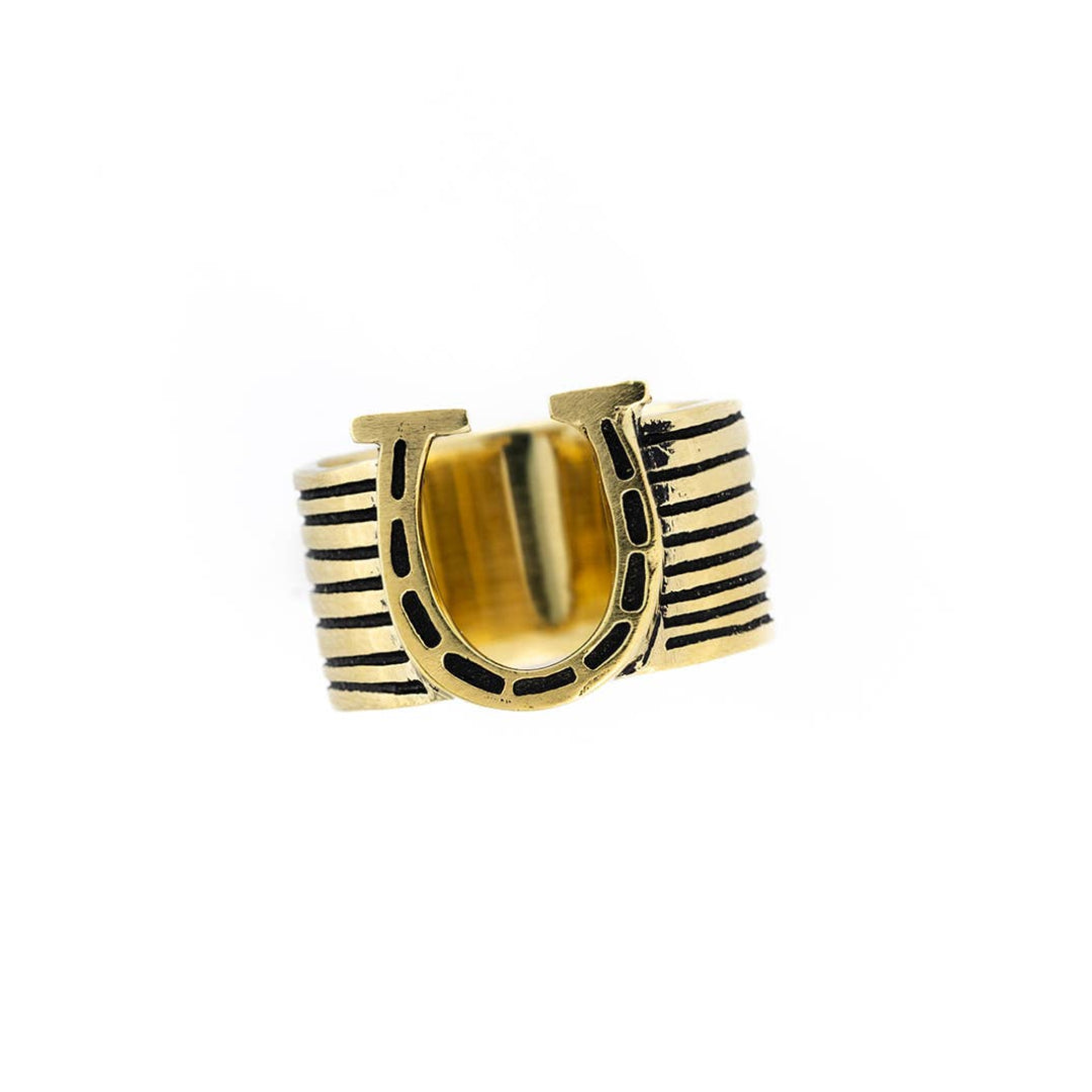 Horseshoe Brass Bandana Slide Ring
