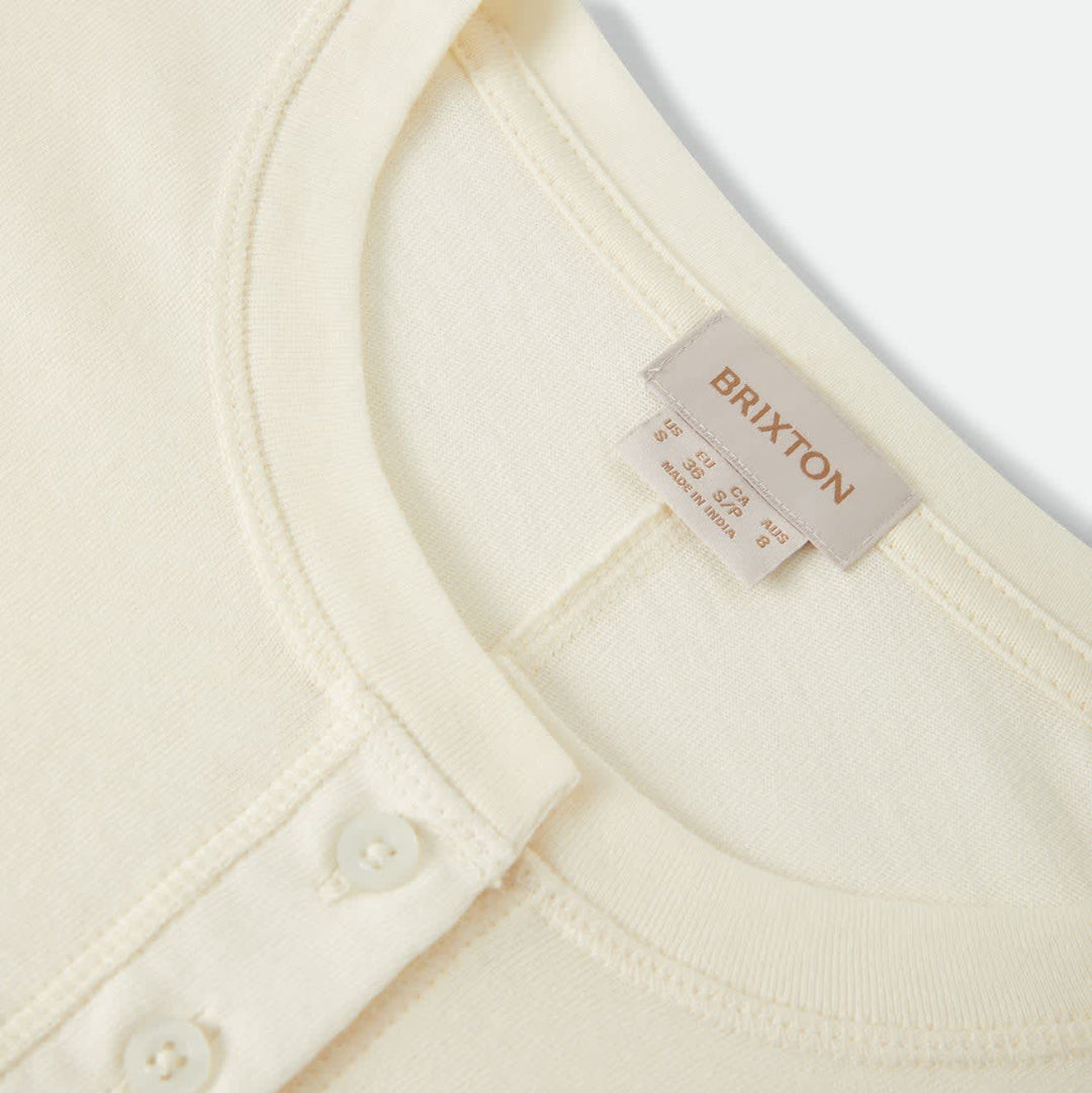 Brixton, Carefree Organic Cropped Tee, Off White/Rust