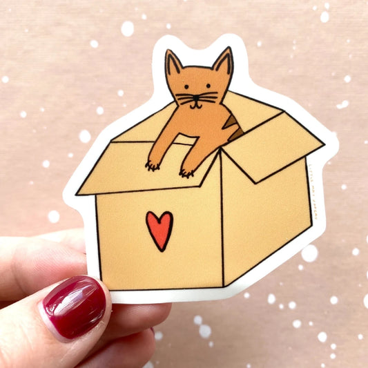 Cat in a Box Sticker
