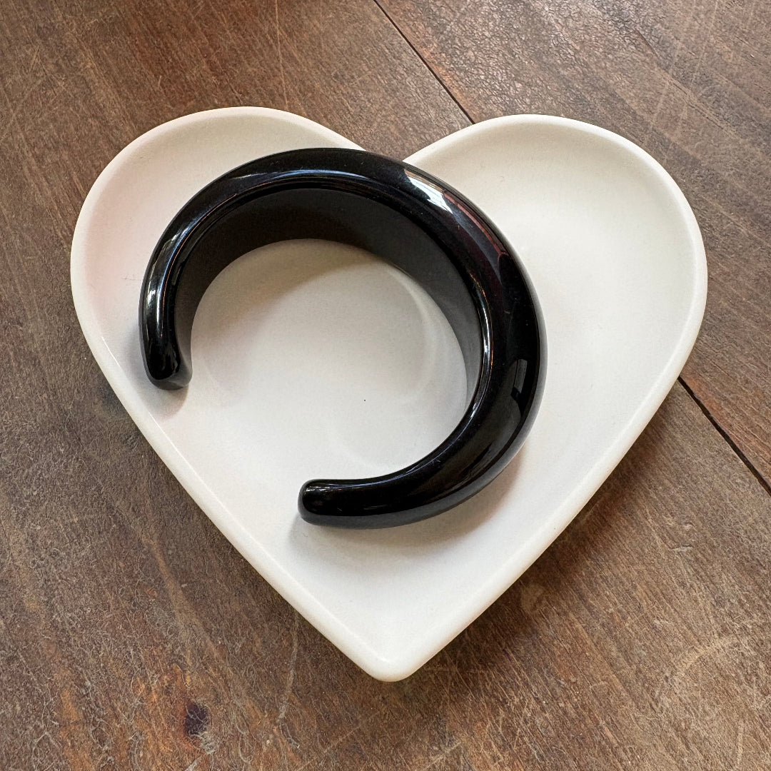 Modern Fable, Acrylic C-Shaped Bangle, Black