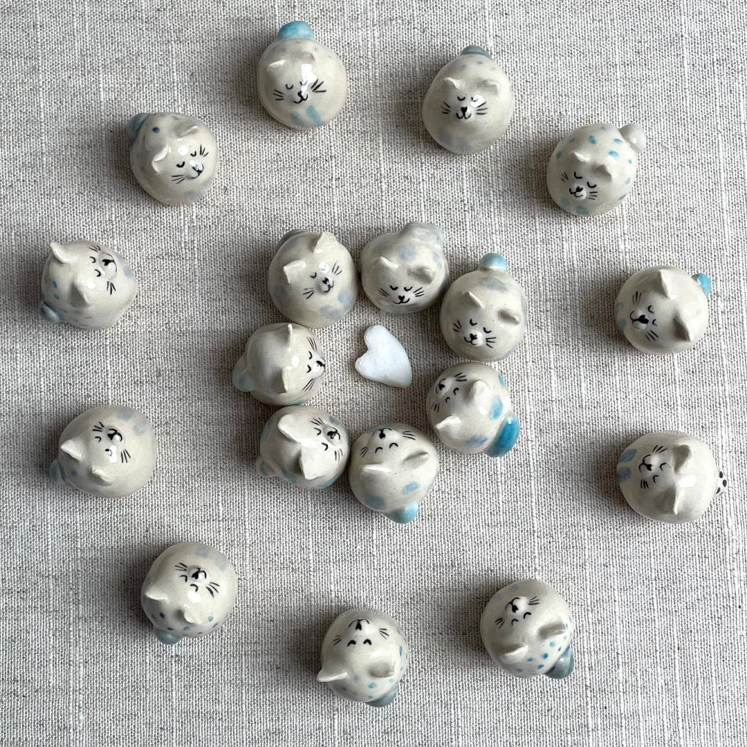 Mini Handmade Ceramic Cat Figurine