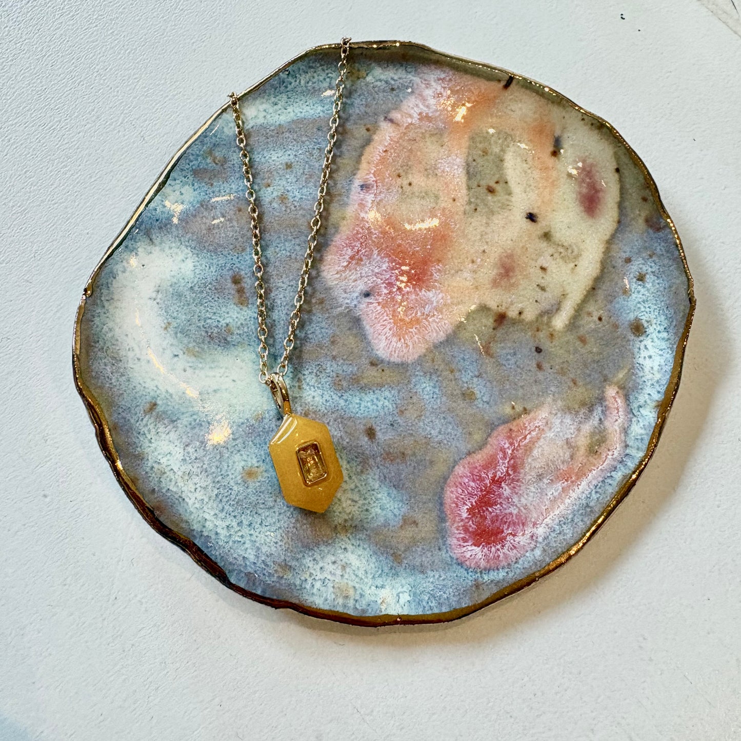 Frug, 14K Goldplate Necklace with Various Faceted Semi-Precious Stones FNJ41SET