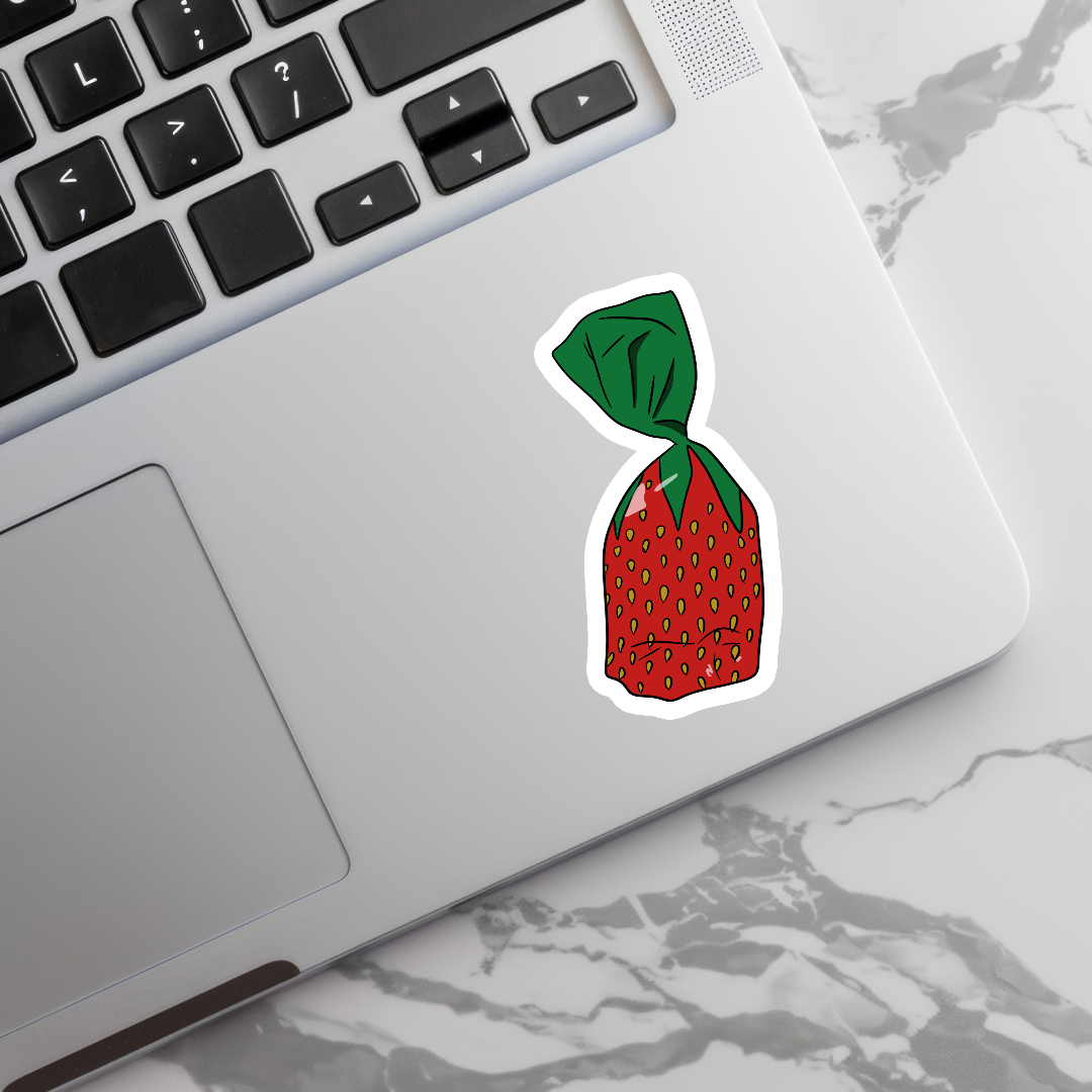 Strawberry Candy, Waterproof Sticker