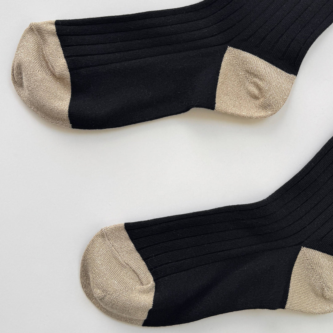 Le Bon Shoppe, Her Glow Socks, Black and Gold