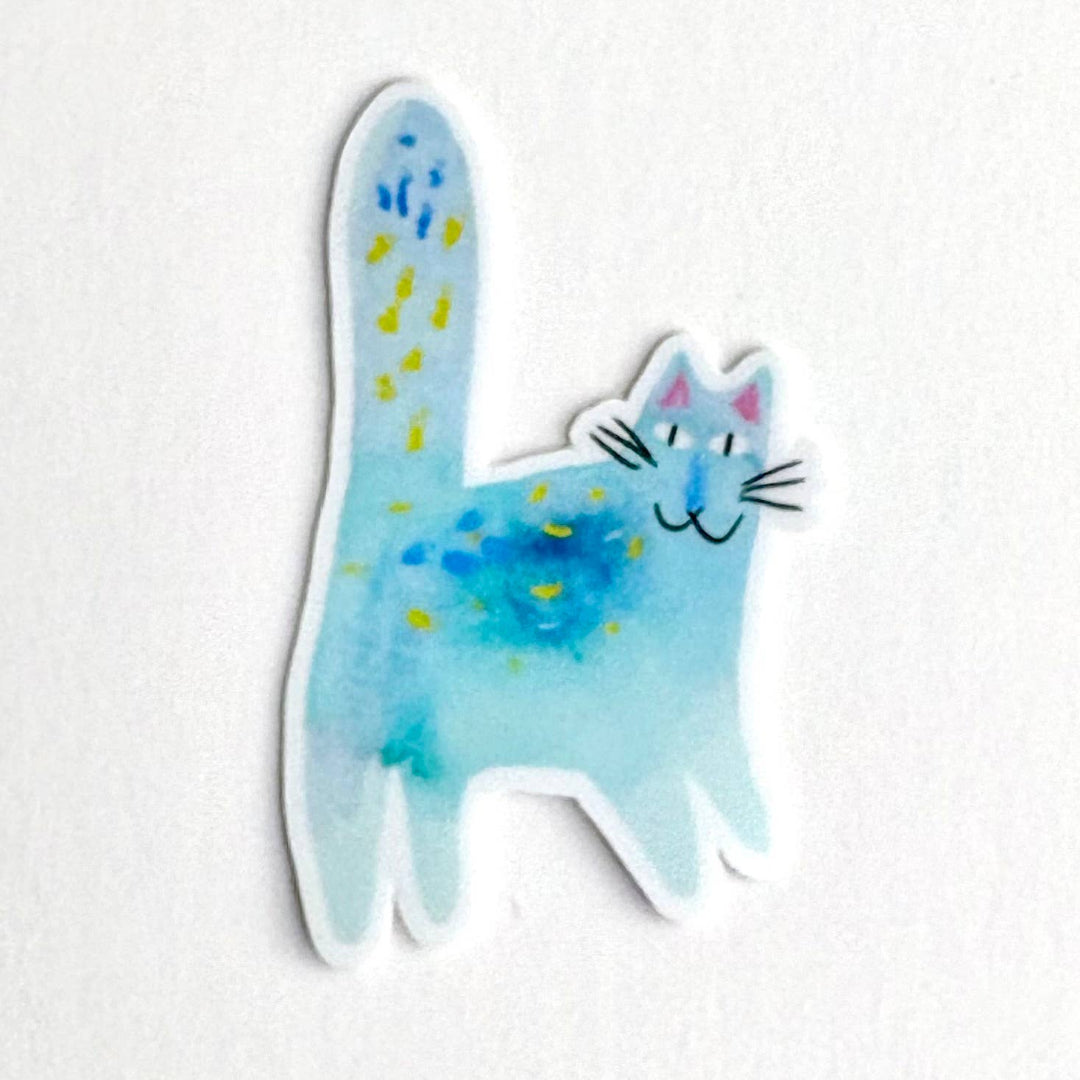Blue Cat Sticker