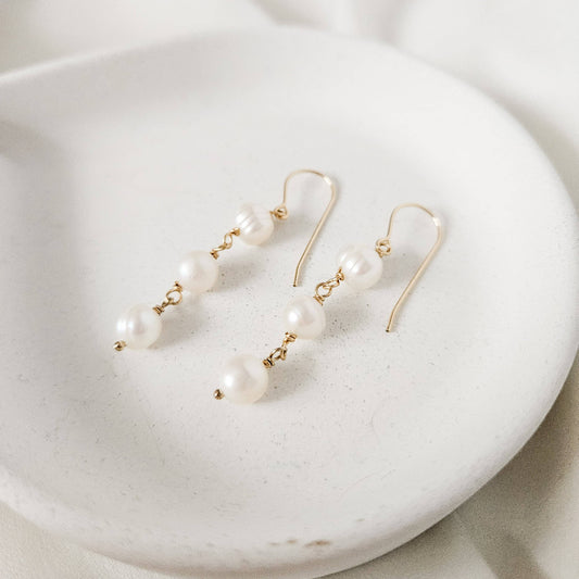 Rock Paper Pretty Jewelry, Luna Pearl Earrings