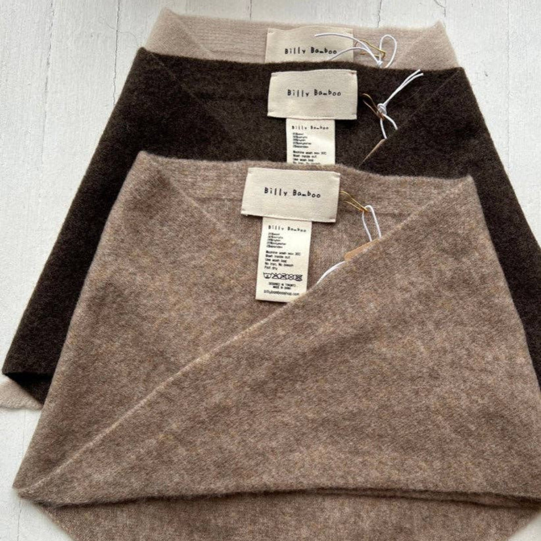 Billy Bamboo, Fuzzy Wool Cravat Scarf, Milk chocolate