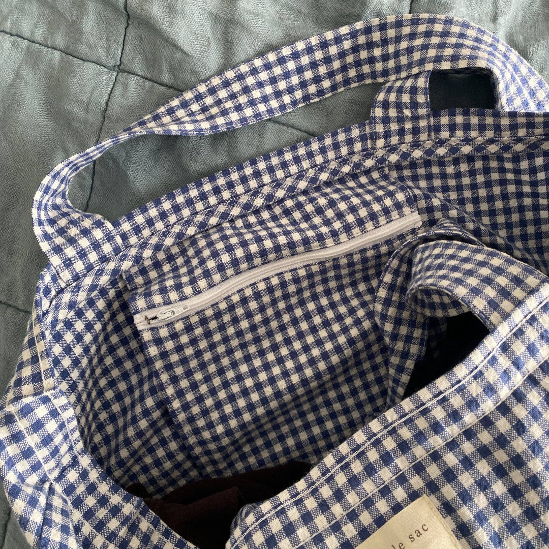 Dans le Sac, Organic Cotton Tote Bag, Gingham Collection