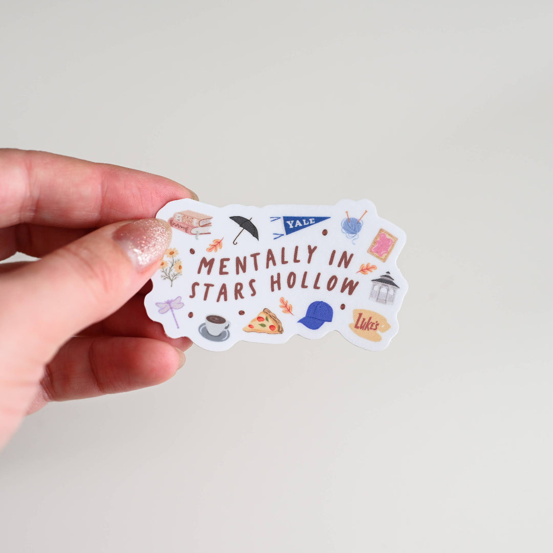Mentally in a Cute Fall Town, Stars Hollow, Vinyl Sticker