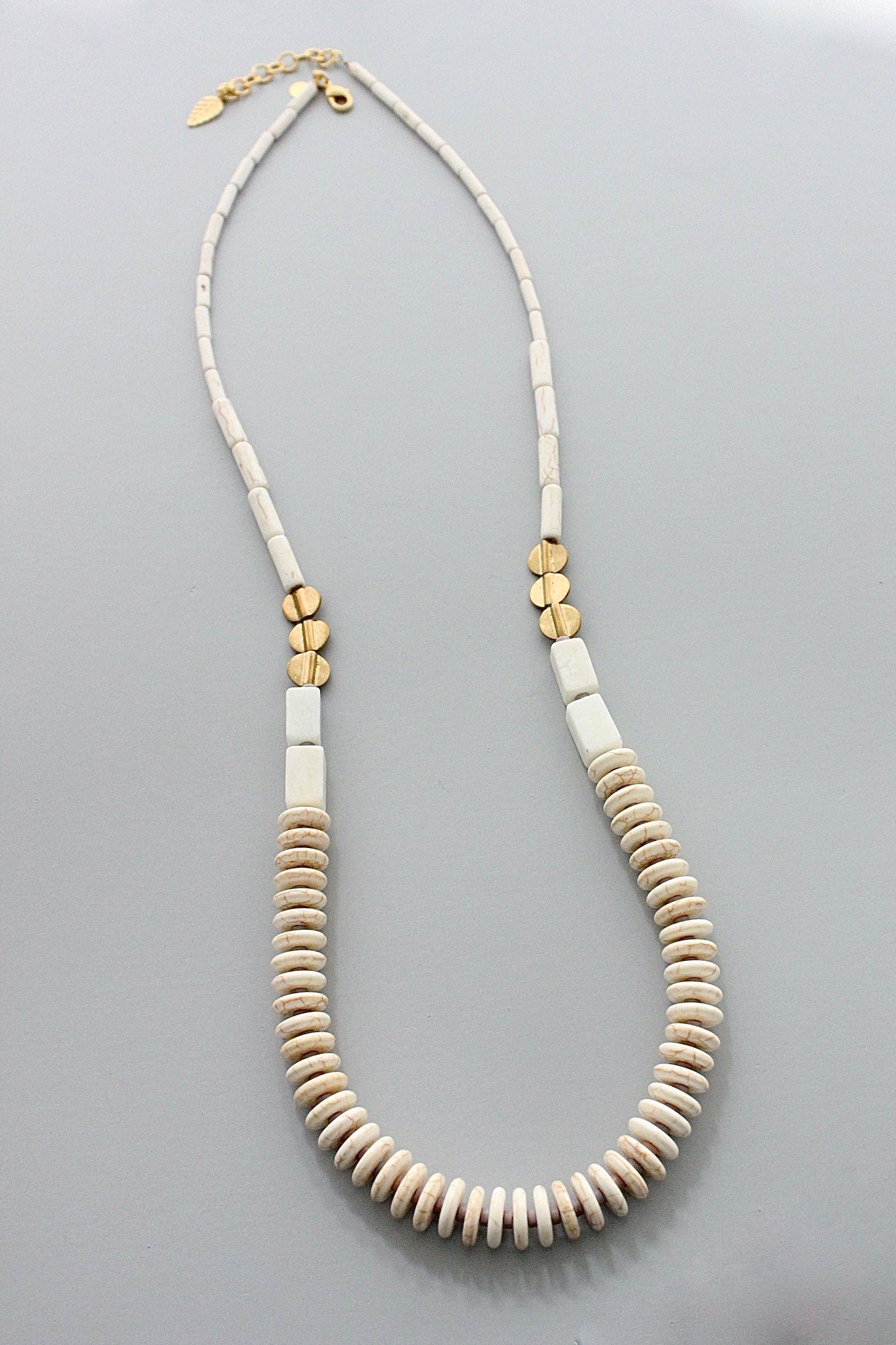 David Aubrey Jewelry, GND233 White Magnesite Long Necklace