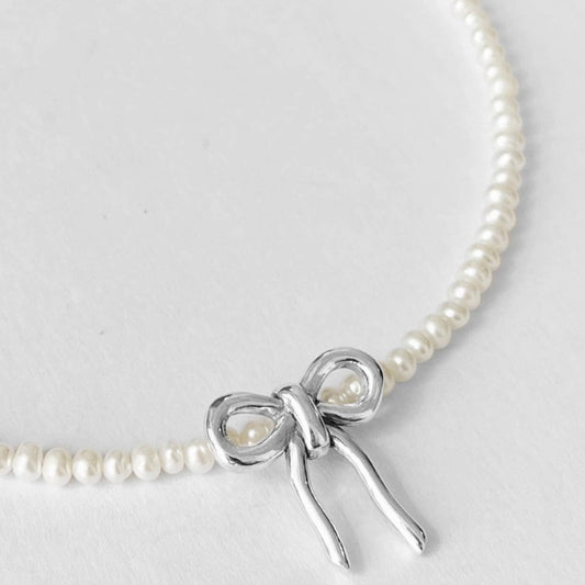 Maisie Necklace, Pearl & Sterling Silver