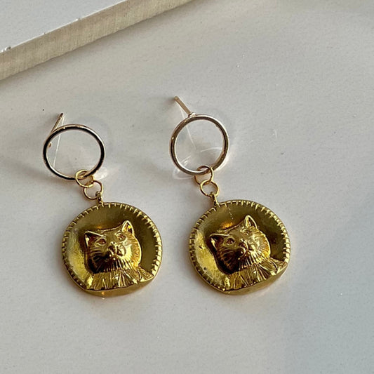 Cat Pendant Earrings