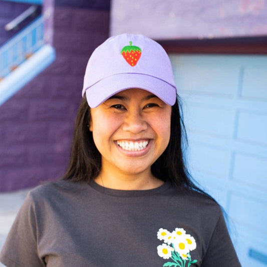 Embroidered Strawberry Hat