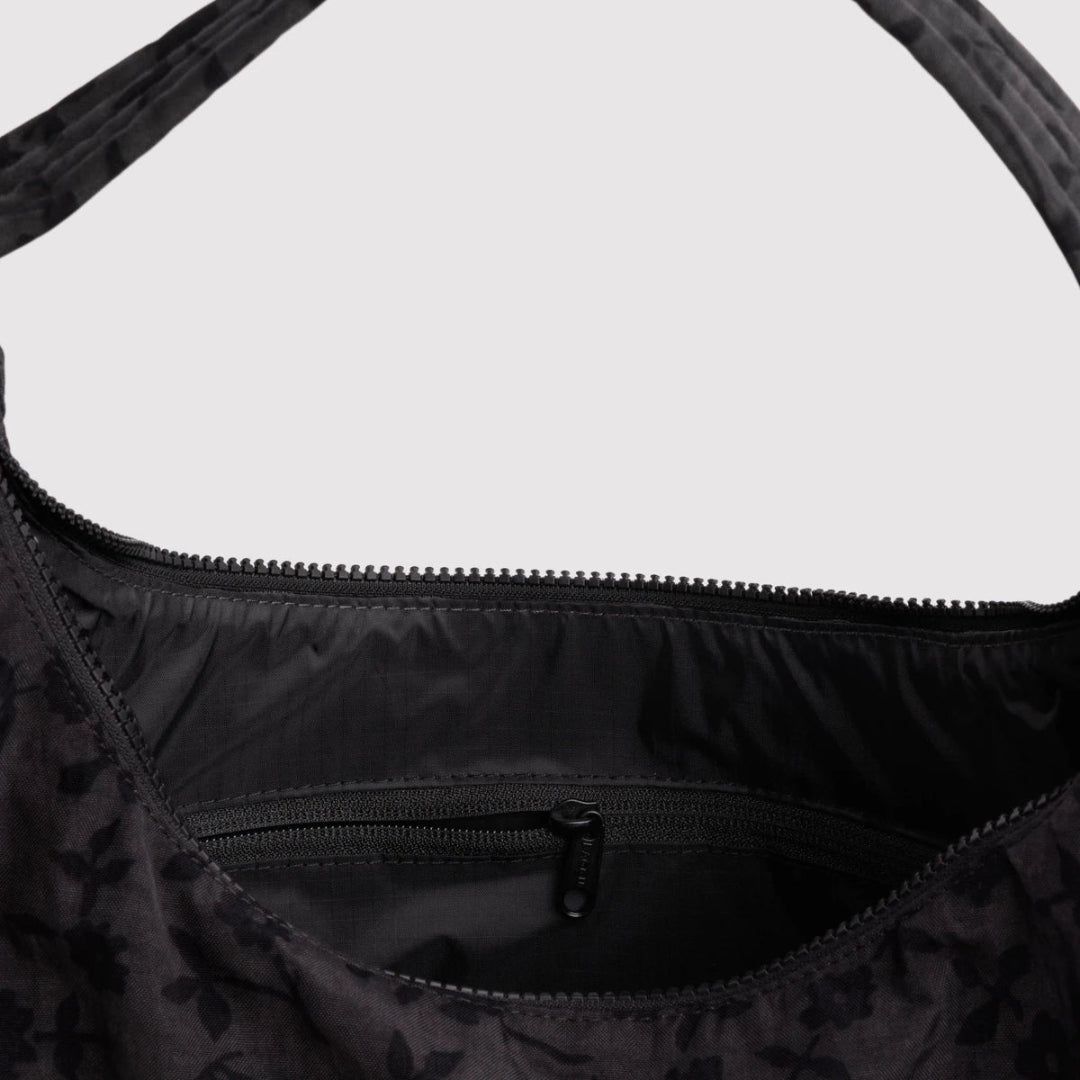 Baggu, Nylon Shoulder Bag, Charcoal Ditsy Floral