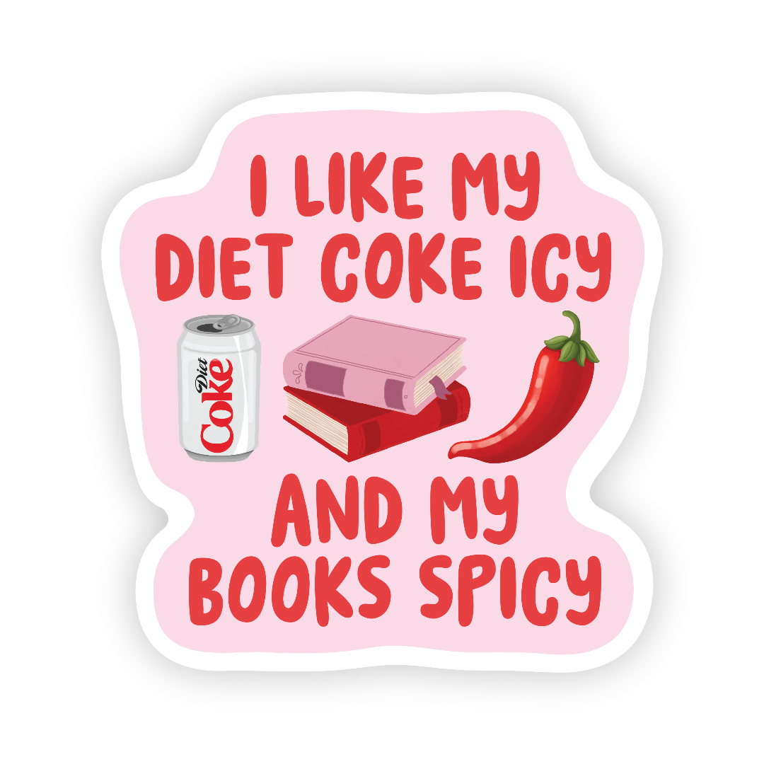 Diet Cola Icy Books Spicy, Vinyl Sticker