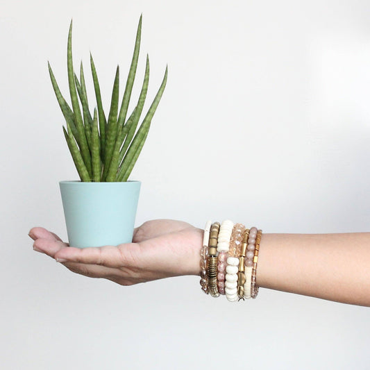 David Aubrey Jewelry, ISLB03 Mauve and White Wrap Bracelet