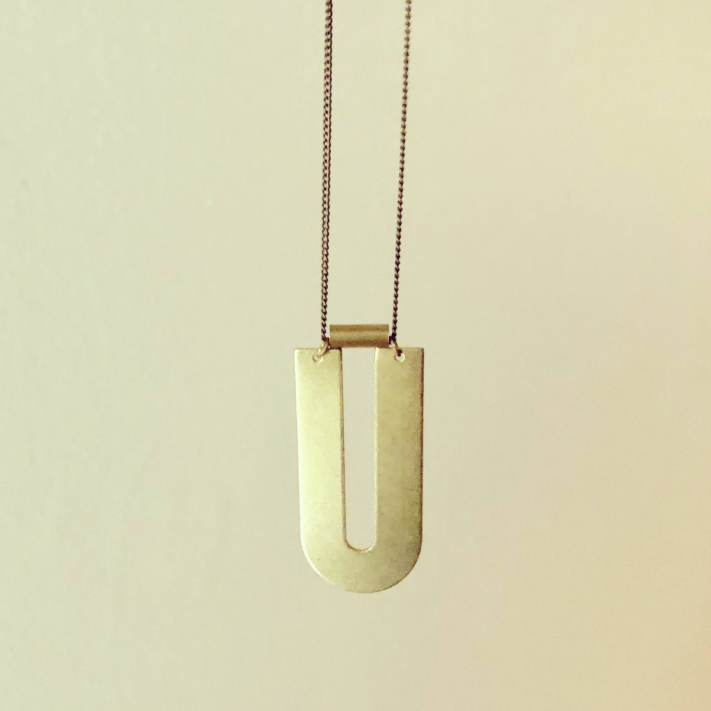 darlings of denmark - Gyke Long U-Shape Raw Brass Necklace – Modern Fable