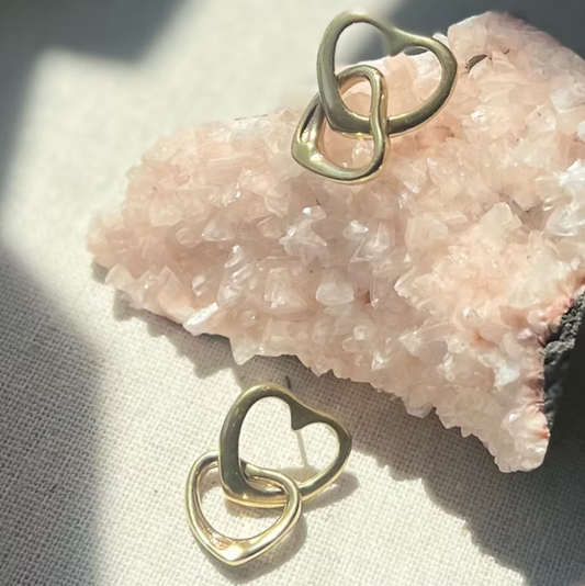 Frug, 14K Goldplate Linked Heart Earrings, FEJ51