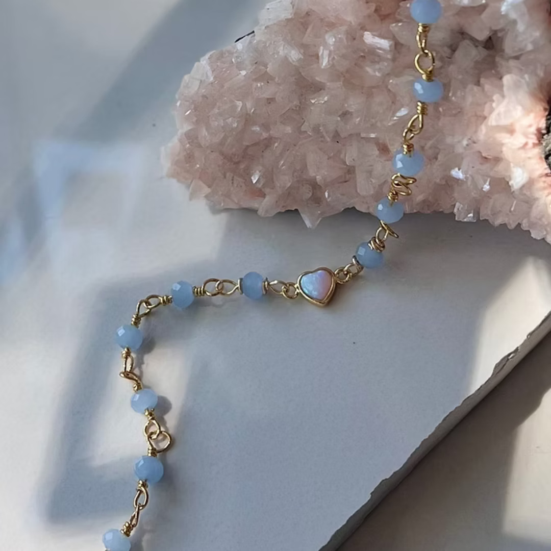 Frug, 14K Goldplate Opal and Glass Bead Bracelet FBJ51